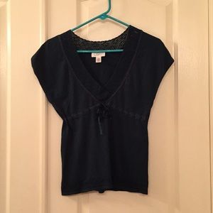 😁Ann Taylor Loft dark Teal sleeveless v neck top